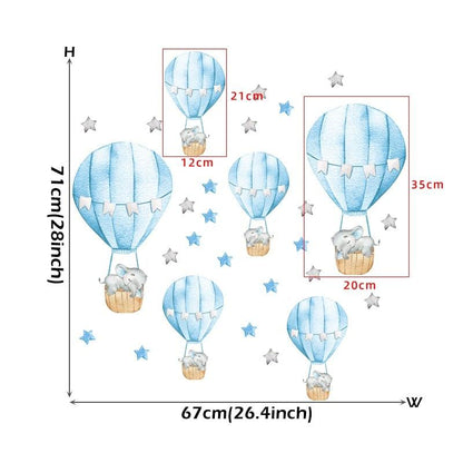 BabyElephant™ autocollants muraux en forme d'éléphant et de lune pour chambre de bébé | bébé